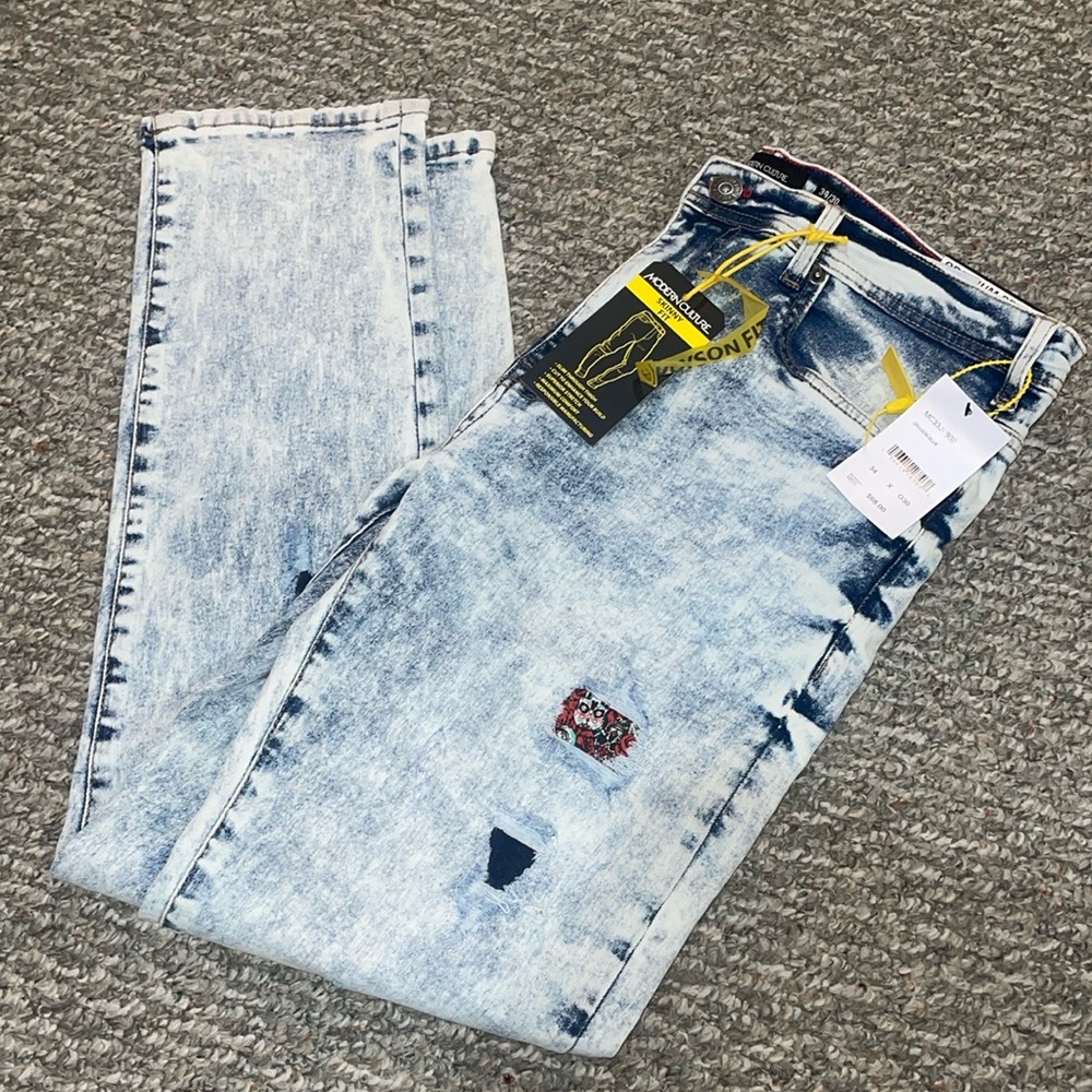 Modern Culture Skull Patch Skinny Fit Jeans Men’s Size 34x30